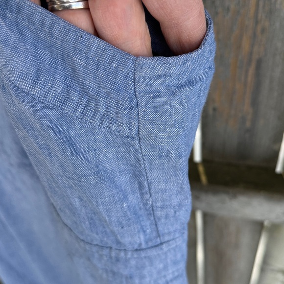 Boden Virginie Linen Midi Dress Chambray bra friendly coastal 16/18R 16 18 - Picture 10 of 16